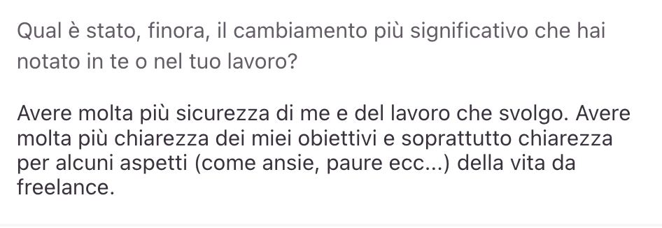 Messaggio di una studentessa dell'Academy