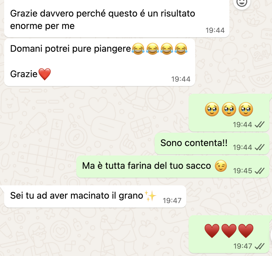 Messaggio di una studentessa dell'Academy